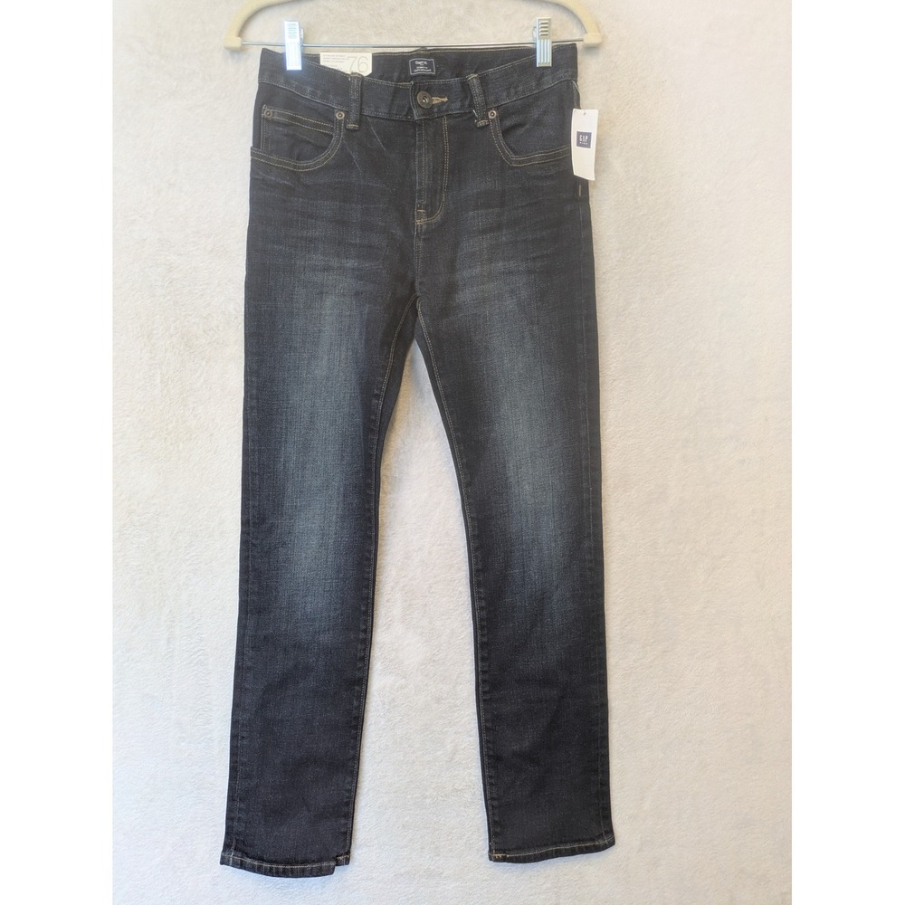 NEW‎ Gap Kids Skinny Fit Jeans Boy's 14 Dark Indigo Wash Sits Below Waist